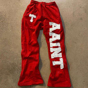 Fabricante ligero medio desgastado bordado algodón Vintage Unisex francés Terry pantalón ácido lavado Streetwear pantalones de chándal - Product Image 4