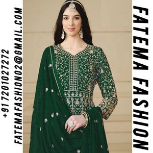 Robe Anarkali Salwar Kameez en faux georgette indienne et pakistanaise pour femmes, tenue de mariage, design ethnique moderne, broderie disponible - Product Image 2