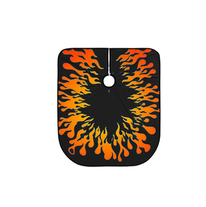 Capa de Barbero para Niños, Impermeable, de Poliéster, con Impresión de Logotipo Personalizado, Portátil, Cómoda, con Diseño de Fuego - Product Image 1