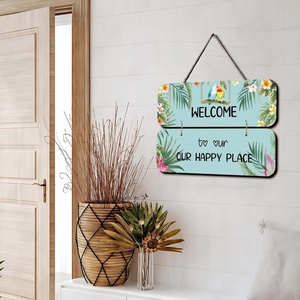 Puerta de madera personalizable para colgar en la pared, arte duradero para exteriores, 15x11, tableros colgantes, mensaje de bienvenida náutico económico pintado - Product Image 2