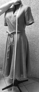 New Arrival Casual Breathable 100% Cotton A-Line Midi <b>Dress</b> Plain Dyed Short Sleeve V-neck for Women - Product Image 6