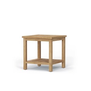 <b>Square</b> Wooden <b>Side</b> <b>Table</b> With Lower Shelf Modern Minimalist Design Stable Solid Wood Outdoor Indoor Use - Product Image 2