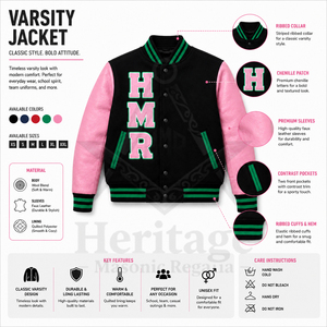 Veste de sororité Alpha Kapa personnalisée HMR, brodée, style varsity pour femmes, avec logo personnalisé, veste de sororité pour femmes - Product Image 6