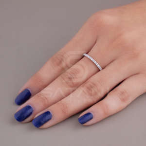 Anillo de Eternidad de Moissanita en Oro Sólido, Anillo de Compromiso y Aniversario de Boda de Lujo para Mujer, Regalo y para Fiestas - Product Image 1