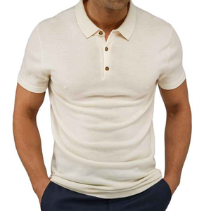 Polo à manches courtes pour homme, couleur unie, style décontracté, coupe classique, tissu en coton respirant - Product Image 1