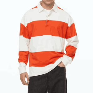 Camiseta de Rugby Personalizada al por Mayor, de Manga Larga, Informal, Sólida, Transpirable, Teñida, para Fanáticos del Rugby - Product Image 4