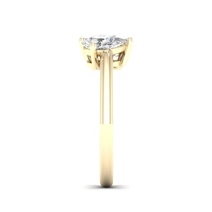 Bague de fiançailles Toi et Moi à deux pierres en diamant de laboratoire taille émeraude, certifié IGI, en or 10K 14K 18K ou en argent 925 935 - Product Image 4