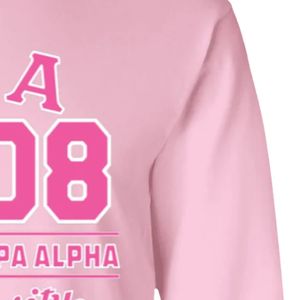 <b>Pink</b> 1908 <b>Long</b> <b>Sleeve</b> Sweatshirt Crew Neck Graphic Printed Pullover Ribbed Cuffs Casual Women's Sportswear <b>Top</b> Everyday Fashion - Product Image 4