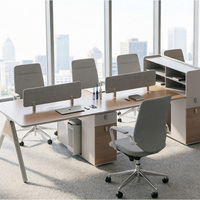 Bureau de personnel en MDF de haute qualité, poste de travail commercial en open space avec cloison de séparation et tiroir pour bureau moderne