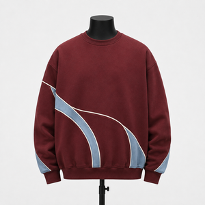 Sweat-shirt à col rond color block pour homme, personnalisé, décontracté, coupe oversize, style streetwear, en molleton, vente en gros - Product Image 1