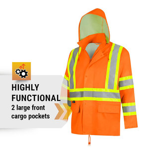 Combinaison de pluie imperméable imprimée en polyester UPF 50 pour hommes, vêtements de travail, veste et pantalon de pluie, ensemble de sécurité industrielle - Product Image 4