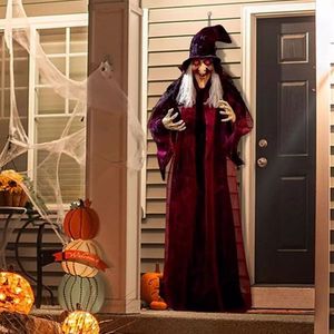 Halloween Hanging Life-Sized Talking Witch Decorations Red-Eyed Horror Glow-in-the-Dark Witch - Product Image 2