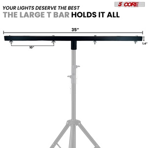 DJ Lighting T-<b>Bar</b> <b>Stand</b> with 4 Party Lights 2-Piece 35-Inch Extension Crossbar 66 Lbs Capacity - Product Image 3