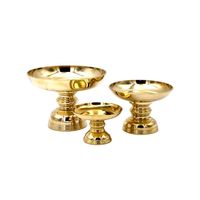 Bandeja de Pedestal de latón auténtico de 4 "elegante estilo tailandés tradicional para la decoración del restaurante del hogar. Regalo de recuerdo disponible en varios tamaños