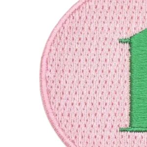 Pretty Girl Number 1 <b>Patch</b> Pink & Green Embroidered Round Applique Iron On Sew On Badge for <b>Jackets</b> Bags Hats DIY Apparel - Product Image 2
