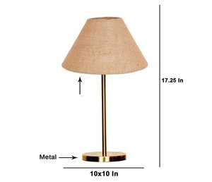 Lampe de table minimaliste en laiton avec abat-jour en lin beige Empire E27 LED Lumière chaude 3000K pour l'éclairage décoratif de la chambre - Product Image 6