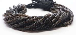 Cuentas lisas de cuarzo ahumado AAA, cuentas de cuarzo con forma de rueda de neumático, cuentas de piedras preciosas de cuarzo ahumado de 12.5 pulgadas para la fabricación de joyas - Product Image 5