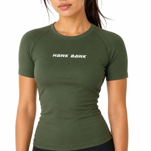 <b>Women</b> Compression Shirt Premium <b>Rash</b> <b>Guard</b> Shirt Quick Dry Active Wear Front Logo Print Lightweight Fabric Custom Made Design - Product Image 1