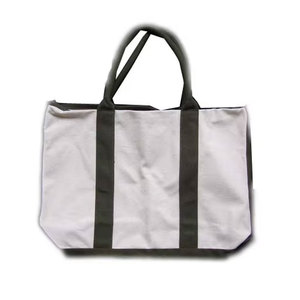 Sac fourre-tout en toile de coton réutilisable et écologique de 50 cm, robuste, avec des poignées en jute vertes durables et un design naturel, multicolore, pour le shopping - Product Image 1