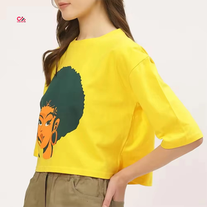 เสื้อครอปพิมพ์ลายตามสั่งสำหรับผู้หญิง สวมใส่ได้ทุกวันในช่วงฤดูร้อน คุณภาพพรีเมียม แขนสั้น เสื้อยืดครอปพิมพ์ลาย - Product Image 5