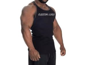 Débardeur côtelé personnalisé en coton pour hommes, idéal pour la gym, le fitness, l'entraînement sportif et la musculation, avec logo brodé - Product Image 6