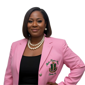 Pink AKA Traditional Crest Blazer Women's Tailored Notch Lapel Formal Business Jacket with Embroidered Crest - Product Image 6
