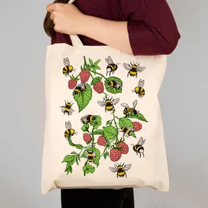 Bolsas de compras de lona de algodón reutilizables, reciclables, ecológicas, impresas con logotipo personalizado, de gran capacidad, para venta al por mayor. - Product Image 4