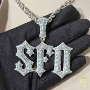 จี้รูปพระเจ้าแบบ Iced Out ประดับเพชรโมอิสซาไนต์ ชุบทอง 18K เงินแท้ 925 สร้อยคิวบาลิงค์ สไตล์ฮิปฮอป รับรองโดย GIA สำหรับทั้งชายและหญิง ขนาด 3 นิ้ว - Product Image 6