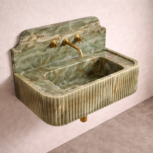 Lavabo Rectangular de Ónix Verde, Lavabo de Piedra Natural con Acabado Cepillado, Resistente al Fuego, Garantía de 5 Años, Moderno, para Cocina y Comedor - Product Image 3
