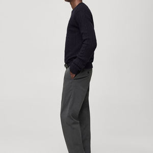 Nouveaux pulls respirants pour hommes, pull-over d'hiver ample, couleur unie, col rond, manches longues, pulls personnalisés pour hommes, mélange de coton basique - Product Image 6