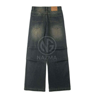 Unique Style Custom Made Men Casual <b>Button</b> <b>Fly</b> Baggy <b>Jeans</b> Pants-100% Cotton Customizable Colors & Sizes - Product Image 5