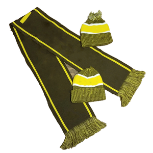 ชุดบีนนี่ผ้าพันคอยาว iota phi theta IPT สีน้ำตาลและสีทอง | ชุดปักลายเซนทอร์ฤดูหนาวแบบกำหนดเองชุดถักลายกรีกลายจุด Argyle - Product Image 6