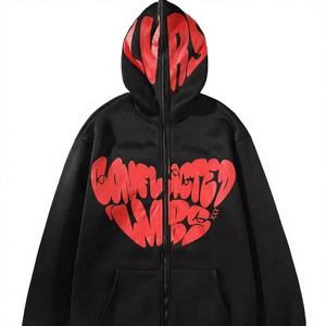 Sudadera con Capucha Negra para Hombre Complicated Wars, Corte Regular, Estilo Urbano, Impermeable, Transpirable, Ropa de Invierno - Product Image 1