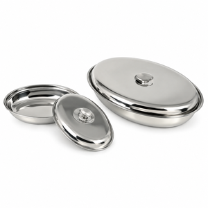 Tapa Rectangular Plateada de Acero Inoxidable para Baño María, para Bandeja de Comida tipo Buffet - Product Image 1