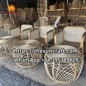 New Arrival Wholesale Small Nordic Modern Household Extendable Rattan Furniture Eco-Friendly Vietnam <b>Round</b> Coffee <b>Table</b> - Product Image 2