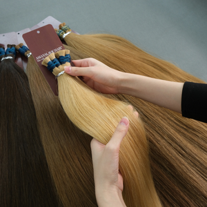 Venta al por mayor 100% extensiones de cabello humano virgen a granel Natural recto y ondulado varios colores de longitud para elegir Asianslavichair - Product Image 3