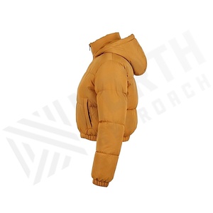 Hooded Quilted Waterproof <b>Bubble</b> Jacket Black Full Sleeve Winter Windproof Cotton Shell Knitted Fabric Polyester Filling Stand - Product Image 3
