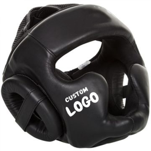 Kickboxing <b>Boxing</b> <b>Headgear</b> <b>Custom</b> Genuine Leather Brand Logo Adjustable Winning Design Soft Training Guard Portable Unisex - Product Image 2