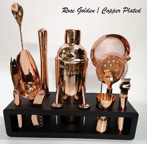 Bán Buôn 12-Mảnh Thanh Công Cụ Rượu Vang Thiết Lập Xu Hướng Mới Tăng Vàng Không Gỉ Cocktail Shaker Mixer Thân Thiện Với Môi CE Chứng Nhận Kim Loại - Product Image 6