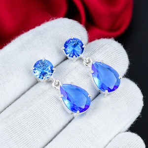 Tanzanite Gemstone Drop <b>Earrings</b> 925 Sterling <b>Silver</b> Pear Cut Handmade <b>Dangle</b> <b>Earrings</b> Elegant Jewelry Gift for Women - Product Image 4