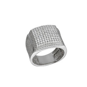 Anillo de Hombre de Plata 925 Premium con Diamante Cultivado en Laboratorio, Diseño Cuadrado de Lujo, para Marcas de Joyería al por Mayor y Proveedores Minoristas - Product Image 4