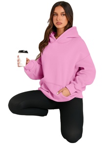 Pull à capuche anti-rides en coton/bambou tissé pour femmes surdimensionné le plus vendu Logo personnalisé col à capuche imprimé sur le devant hiver - Product Image 3