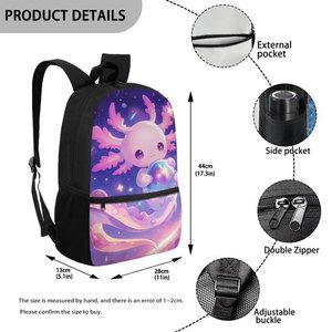 Sac à dos Splendid Apparel Axolotl Galaxy Print, imperméable, avec doublure en maille, en polyester, fermeture éclair, portable, multi-usages - Product Image 2