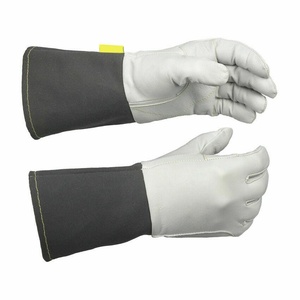Leather Safety <b>Gloves</b> Anti-Vibration Durable Full Smooth Texture Anti-Slip <b>Knit</b> Wrist General Purpose Waterproof Abrasion - Product Image 4