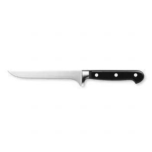 Cuchillo flexible para deshuesar de 5.5 pulgadas, hoja delgada plateada, mango negro remachado, para preparación de carne, recorte de pescado y deshuesado de aves. - Product Image 4