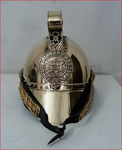 Casque de pompier antique en laiton, casque historique en laiton pour cosplay, accessoire de costume poli et électroplaqué - Product Image 1