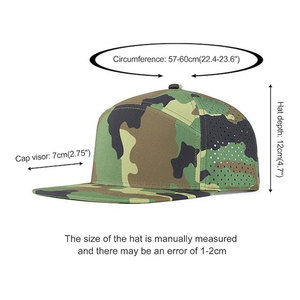 Unisex Camouflage 6-Panel Snapback Hats <b>Flat</b> Brim Mesh Breathable Casual Spring <b>Summer</b> Adjustable Fit Snapback Hat - Product Image 4