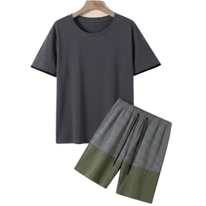 Mens Minimal Color Block T Shirt Shorts Set Premium Casual Summer <b>Outfit</b> Soft Cotton Two Piece Streetwear Custom Design - Product Image 6