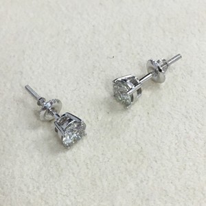 925 <b>Sterling</b> <b>Silver</b> Round Cut Natural Diamond Ladies Solitaire <b>Stud</b> <b>Earrings</b> 1.02 Ct Trendy Jewelry 5.0 mm Wholesale Jewelry - Product Image 2