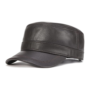 Gorra Unisex de Cuero Vacuno Genuino, Ajustable, Transpirable, para las Cuatro Estaciones, Estilo Casual, de Copa Plana - Product Image 1